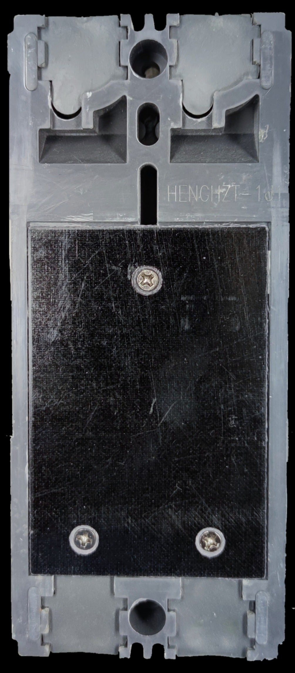 Chint 100A Industrial Circuit Breaker 2 Pole electrical component with mounting holes and black base