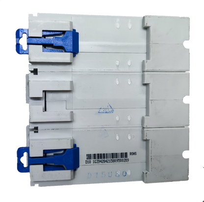 Chint 125A 3Pole Miniature Circuit Breaker 220V in white with blue locking clips for electrical protection