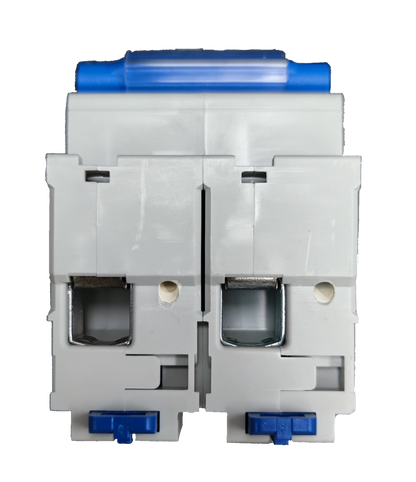 CHINT 125A MCB DIN rail mounted electrical circuit breaker in white and blue color