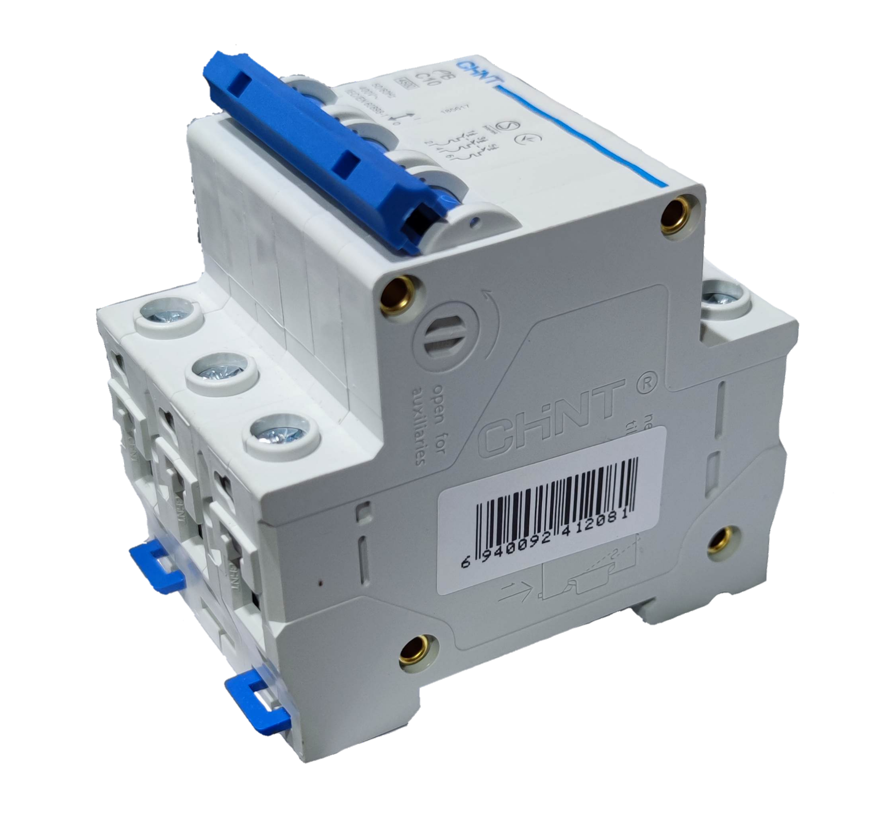 Chint 16A 3Pole Miniature Circuit 4.5 KAIC with clear labeling and robust design for electrical safety
