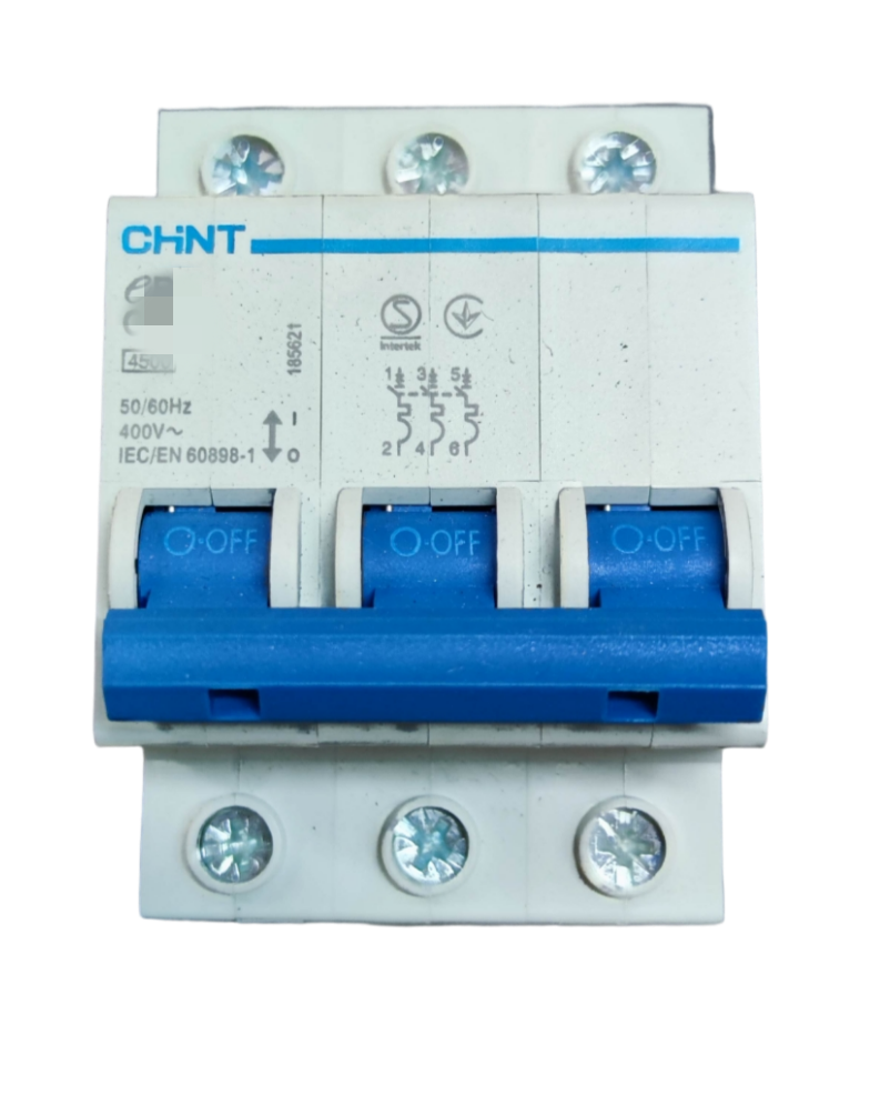 Chint 16A 3Pole Miniature Circuit 4.5 KAIC with off and on switch for electrical safety