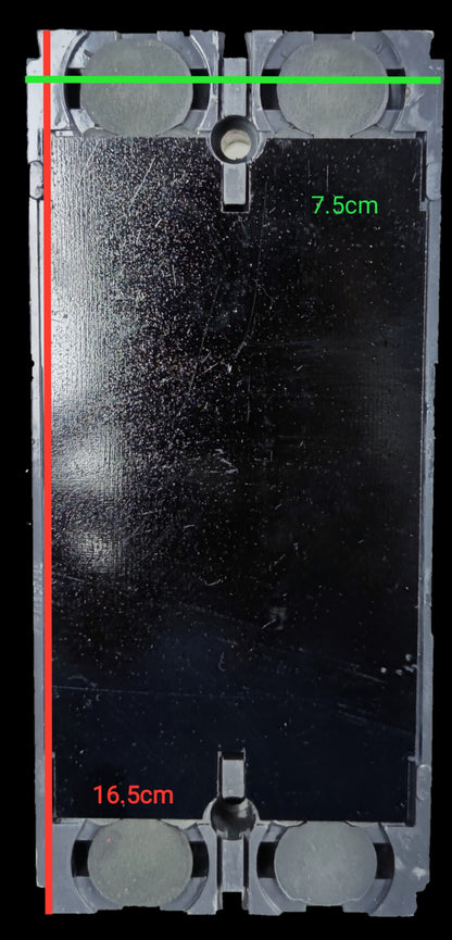 Chint 200A industrial circuit breaker 65Kaic with measurement markings showing 7.5cm and 16.5cm