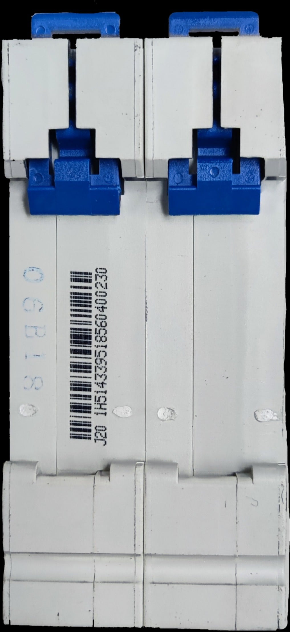 CHINT 25A 2 pole miniature circuit breaker in white with blue switches for electrical protection