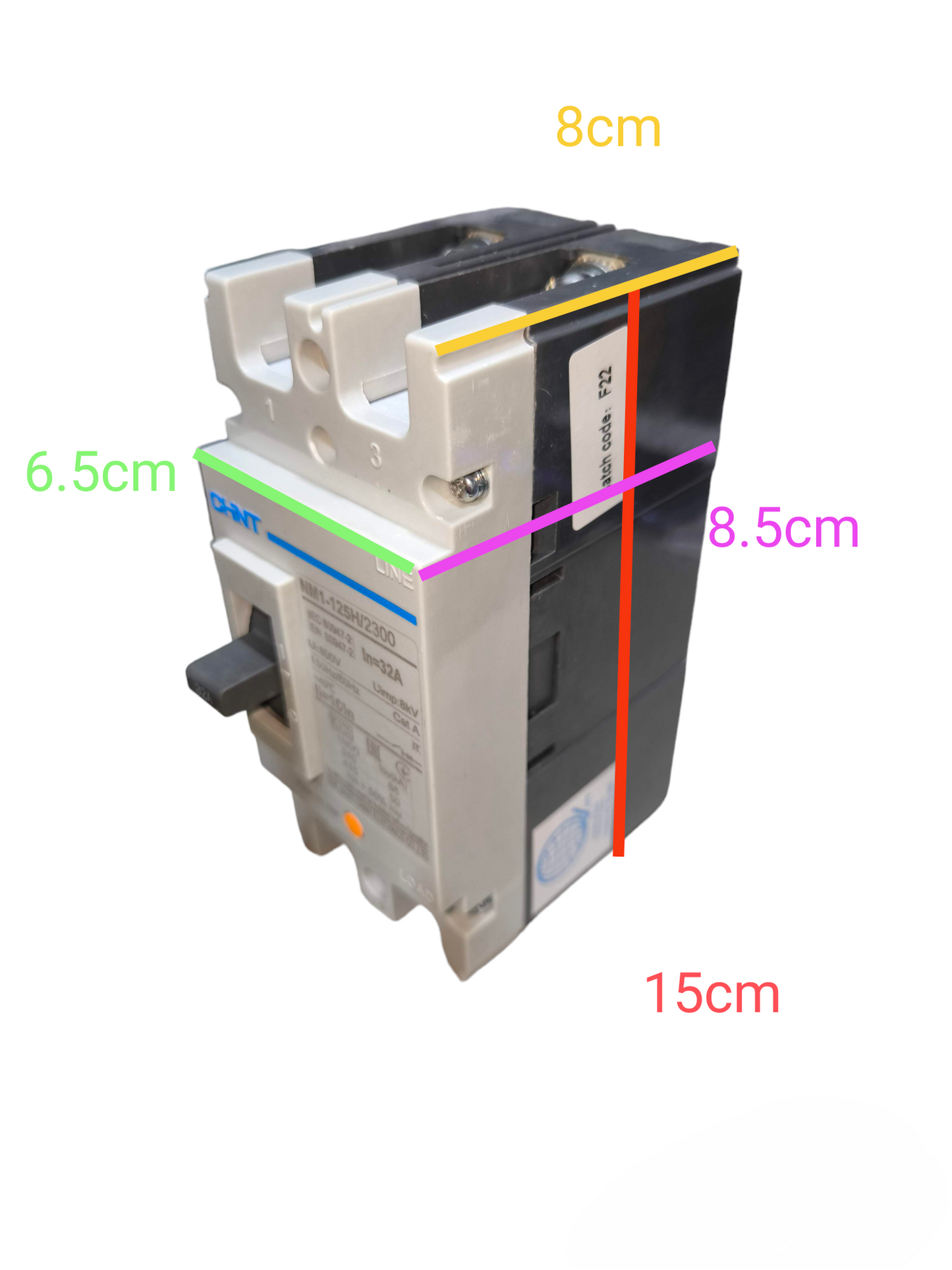 Chint 32A industrial circuit breaker electrical part with dimensions for industrial use