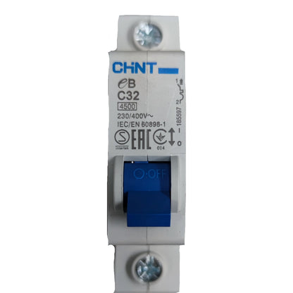 CHINT 32A Miniature Circuit Breaker 1 Pole 4.5 KAIC MCB EB1PC324.5KA