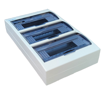 Chint 36 ways panel board for MCB with three transparent covered sections for circuit breakers