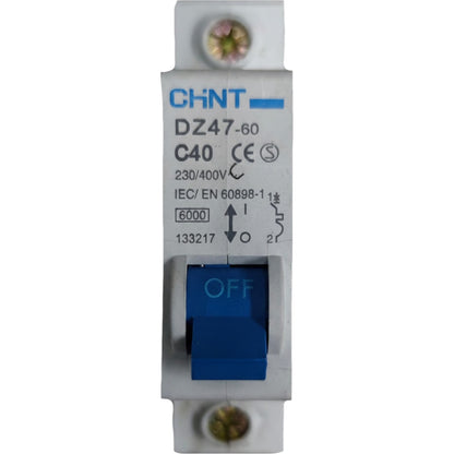 CHINT 40A Miniature Circuit Breaker 1 Pole 4.5 KAIC MCB EB1PC404.5KA