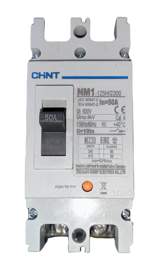 Chint 50A industrial circuit breaker with adjustable settings and durable design for electrical safety