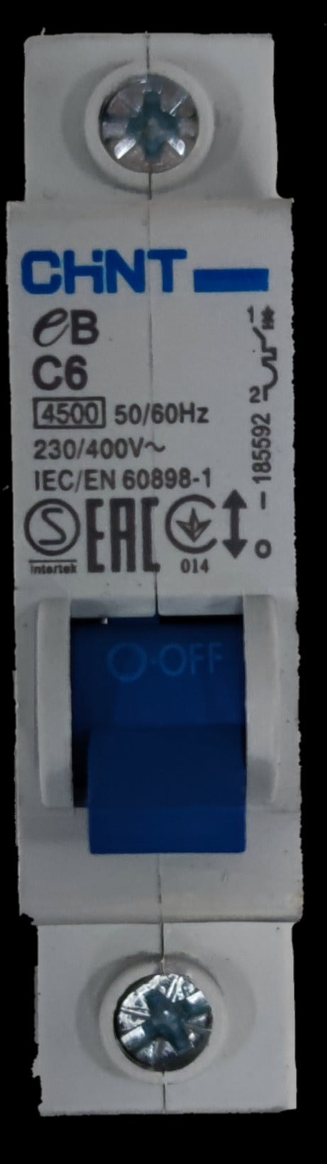 CHINT 6A miniature circuit breaker C6 230 400V 50 60Hz electrical circuitry part with blue switch