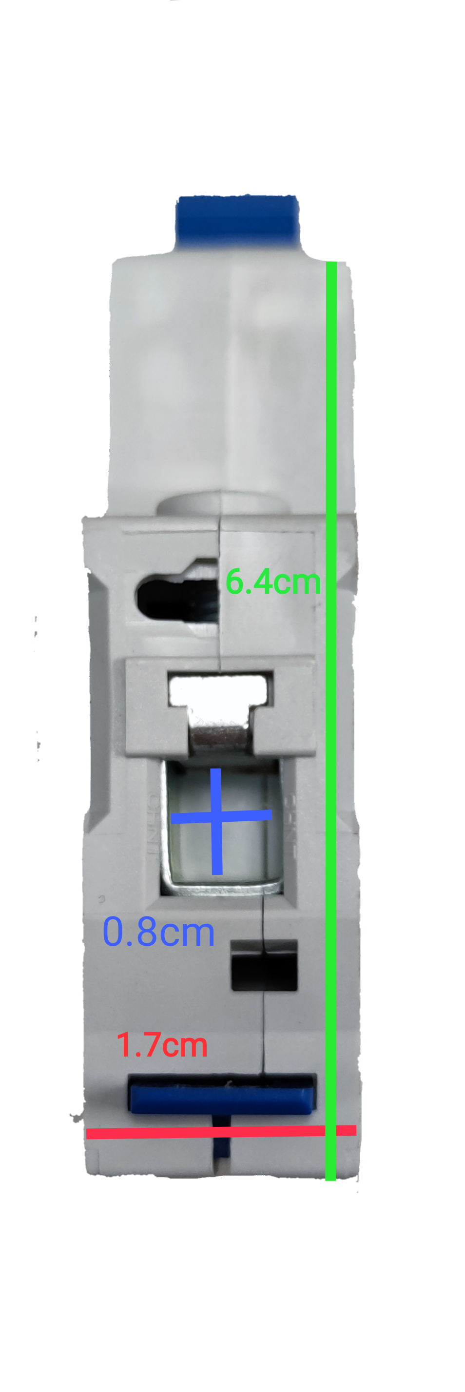 CHINT 6A miniature circuit breaker electrical component with white casing and blue switch