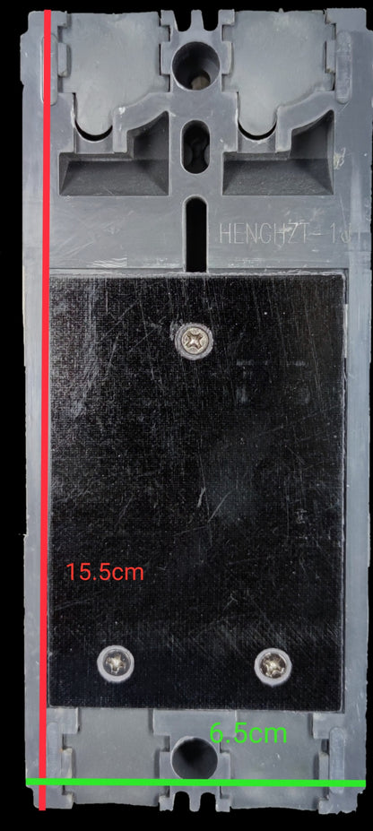 Chint 80A industrial circuit breaker with black protective cover and mounting holes