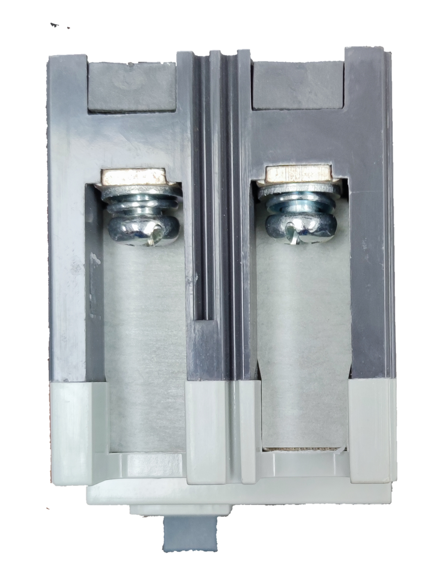 Chint 80A industrial circuit breaker component with metal screws and gray housing