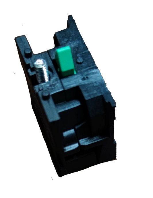 Chint auxiliary contact block 220v black electrical component with green button and metal screw