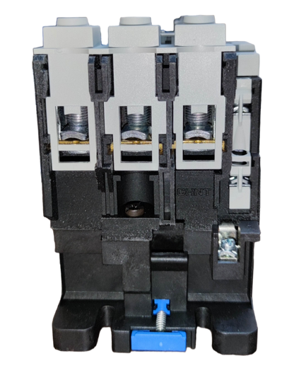 Chint Magnetic Contactor 110A 220V 1 NC-1NO electrical switch component in black and white