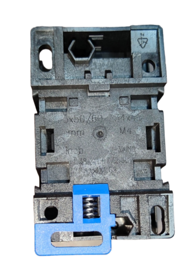 Chint Magnetic Contactor 25A 220V 1NO base mounting component with blue locking mechanism