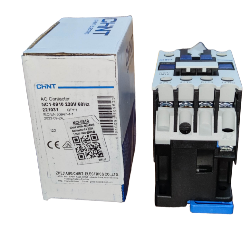 Chint Magnetic Contactor 25A 220V 1NO AC contactor device with packaging box