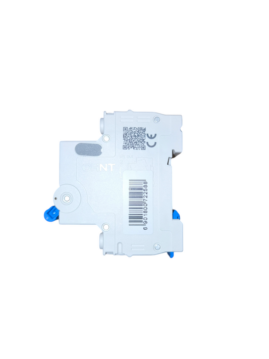 Chint Miniature Circuit Breaker 6KAIC 220V single pole white housing with blue switch and barcode
