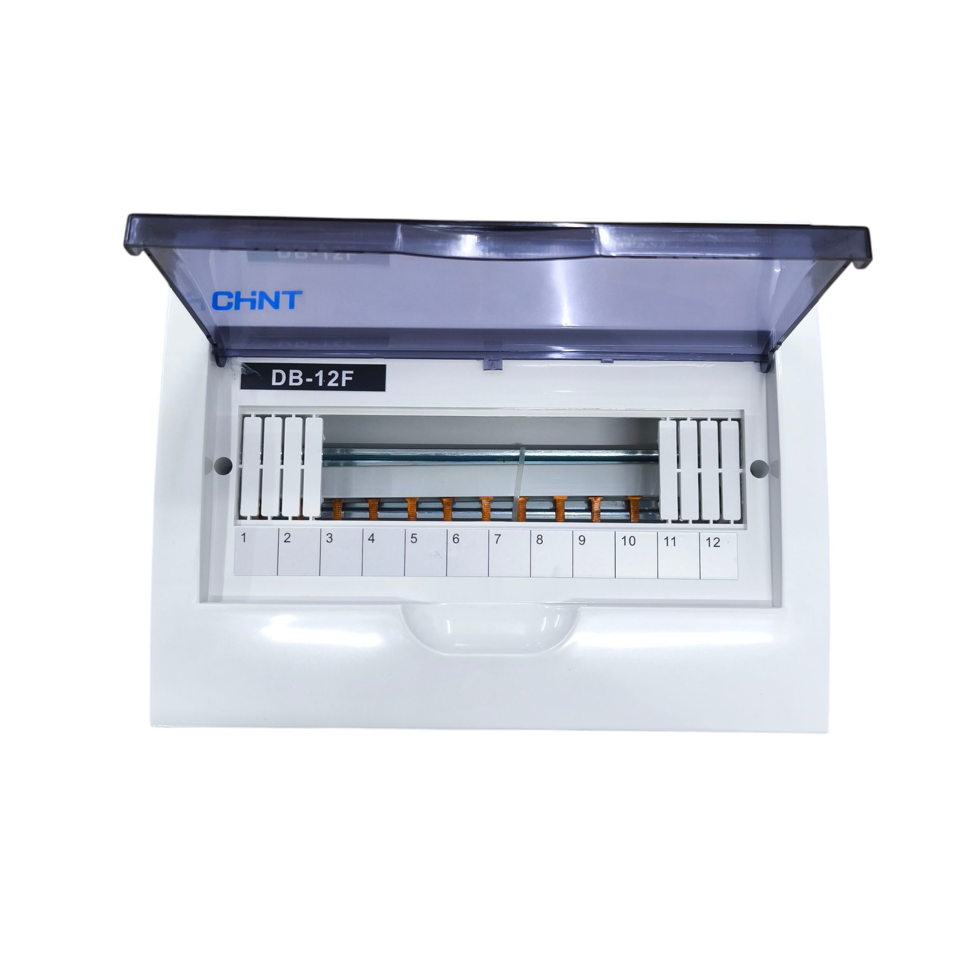 Chint Miniature Circuit Breaker DB-12F 12 way white distribution board with transparent cover for residential panels