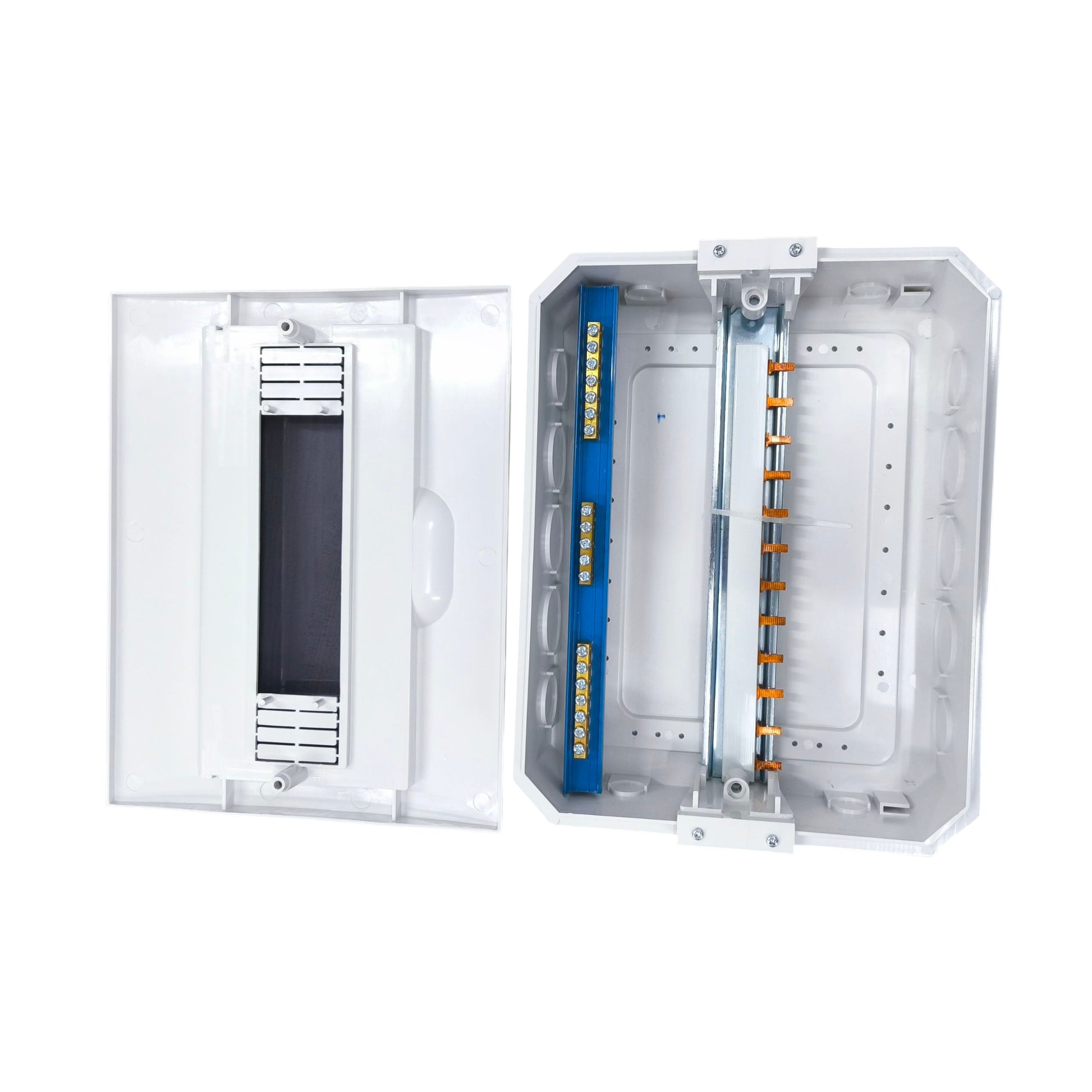 Chint Miniature Circuit Breaker DB-12F plastic distribution box open with DIN rail copper busbar and terminal blocks
