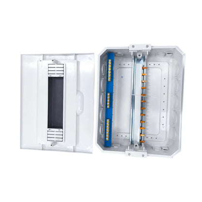 Chint Miniature Circuit Breaker DB-12F plastic distribution box open with DIN rail copper busbar and terminal blocks