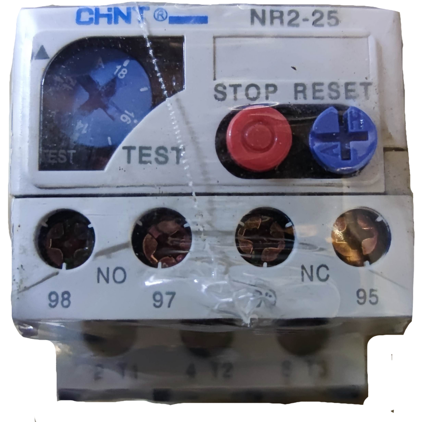 Chint Overload Relay NR2-25 with test and reset buttons for electrical protection