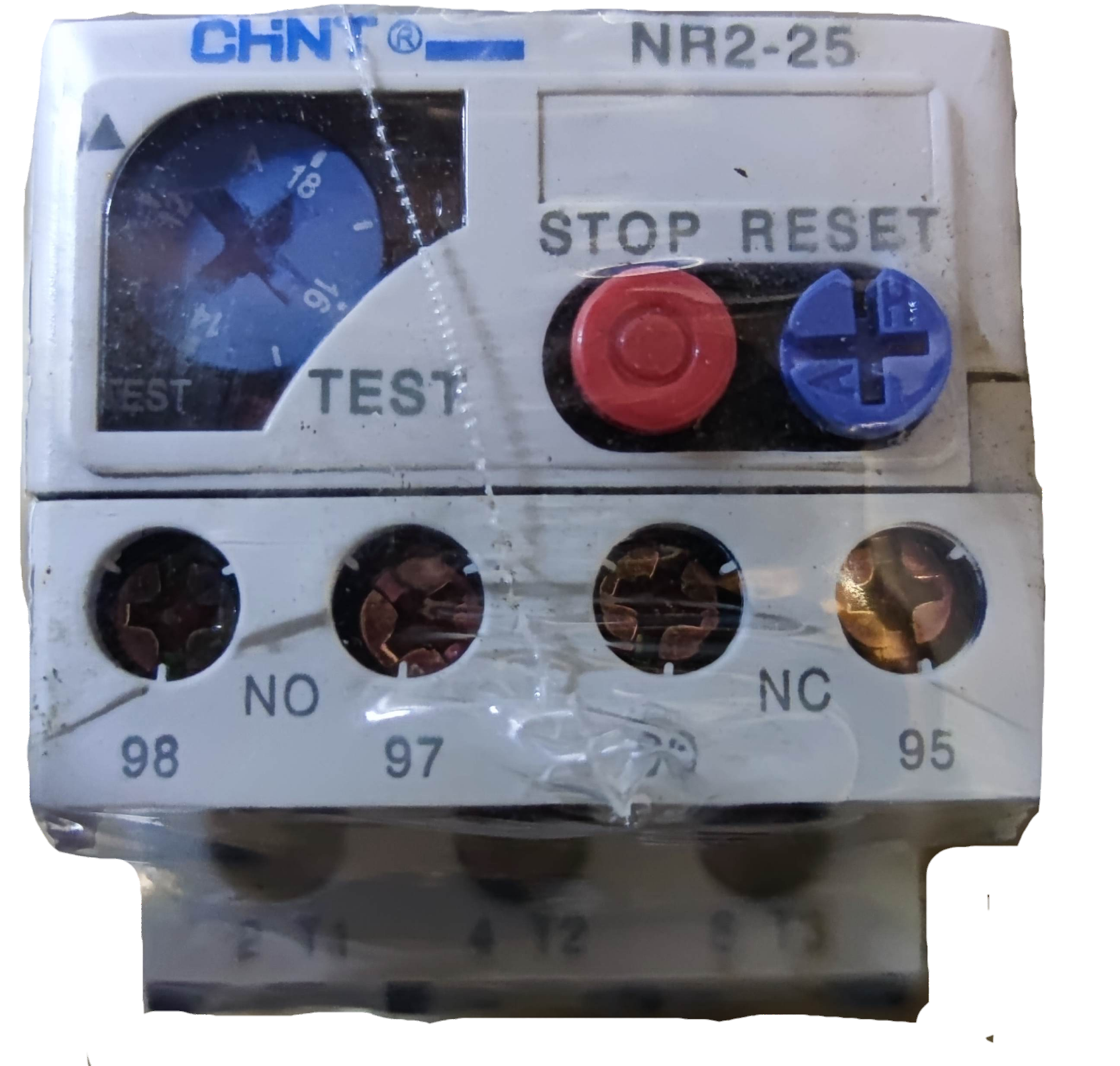Chint Overload Relay NR2-25 with test and reset buttons for electrical protection