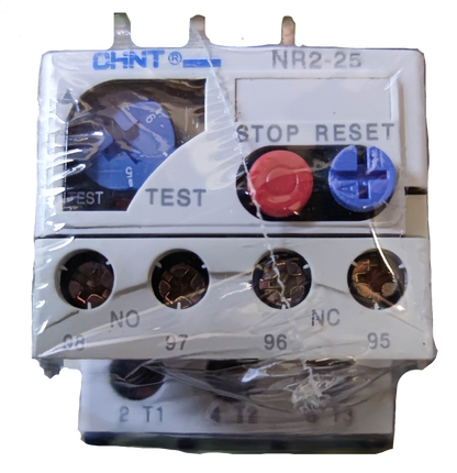 Chint Overload Relay NR2-25 with Test and Reset Buttons for Electrical Circuit Protection