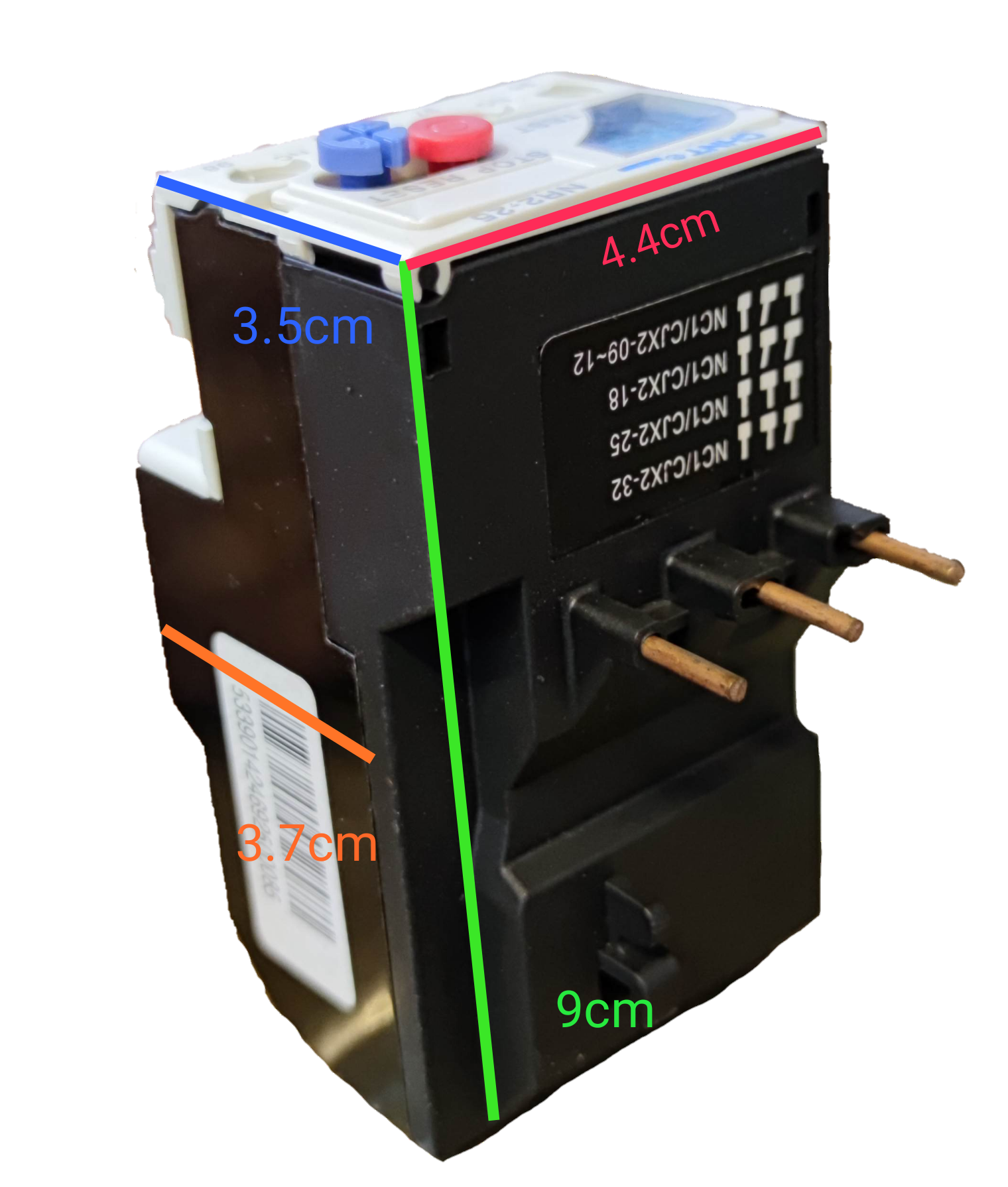 Chint Overload Relay NR2-25 with outlined dimensions and secure mounting options for electrical safety