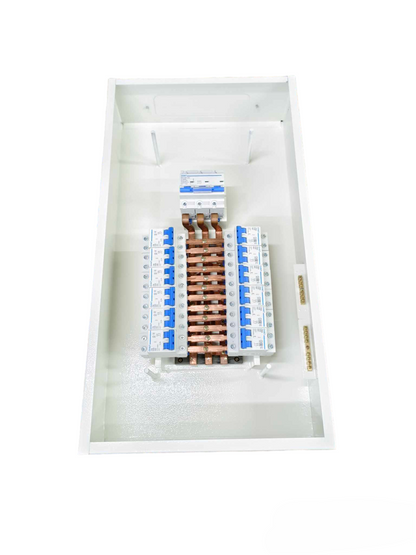 Chint panel board 100A 3 phase electrical circuit breaker board with copper busbars inside white enclosure
