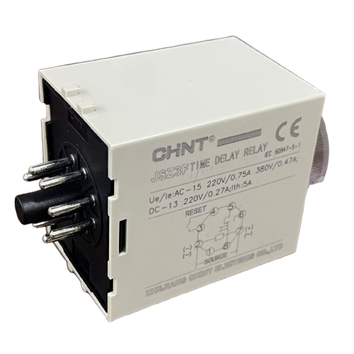 Chint Relay Timer 0-2 Mins 220V for controlling electrical appliances with a time delay mechanism