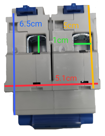 Chint 100A 2Pole Single Phase 10 KAIC 220V electrical circuit breaker with measurement markings
