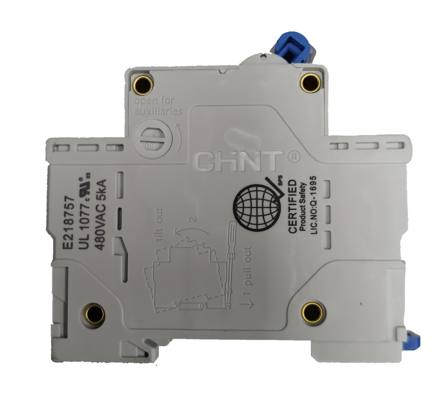 Chint electrical circuit breaker 100A 2Pole Single Phase 10 KAIC 220V with certified safety markings