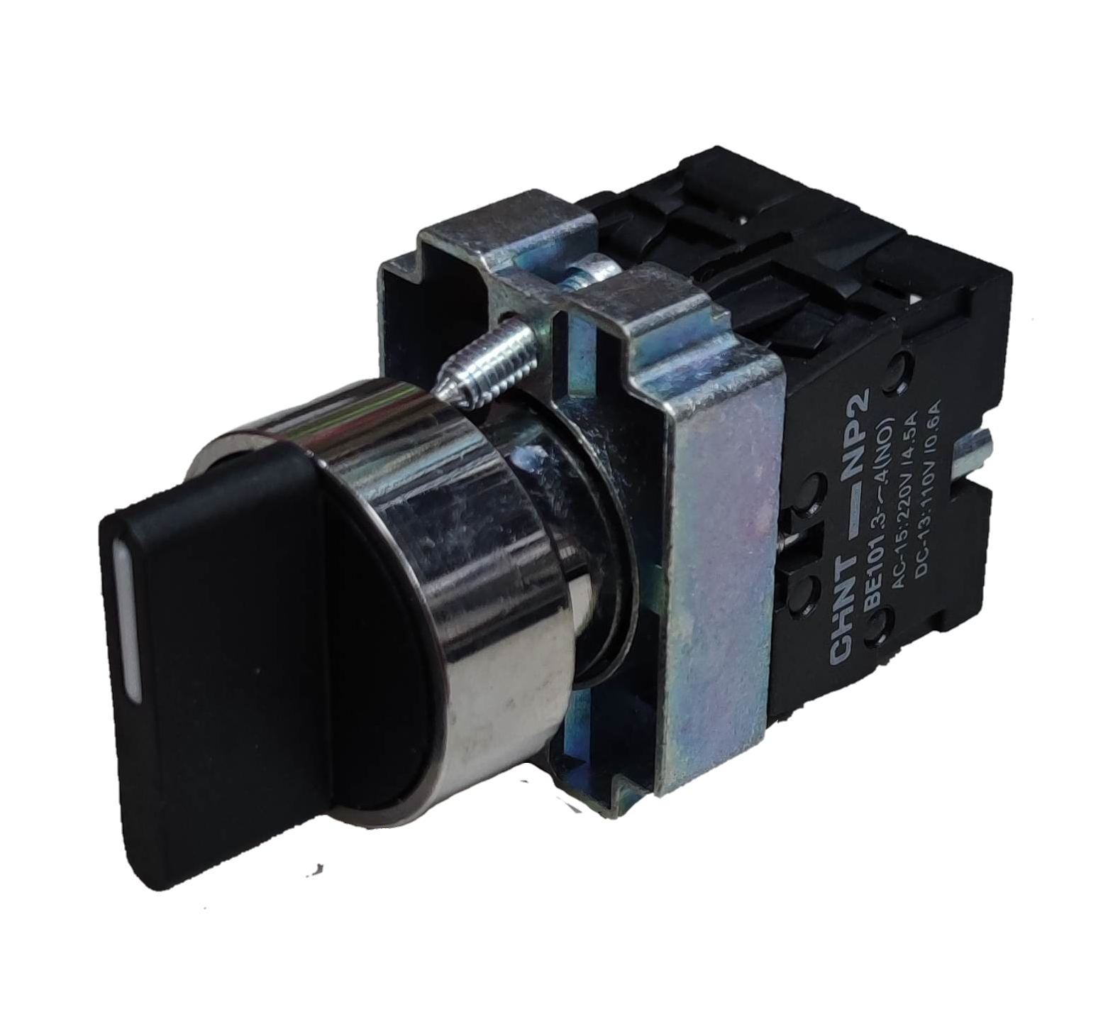 Chint Selector Switch 3 Position 2NC with black knob and metal mounting for power control