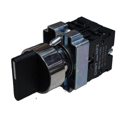 Chint Selector Switch 3 Position 2NC with black knob and metal mounting for power control
