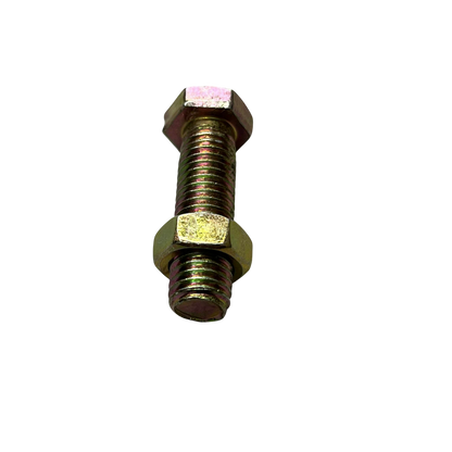 10mm x 35mm chrome gold bolt with hexagonal head and threaded body for secure fastening