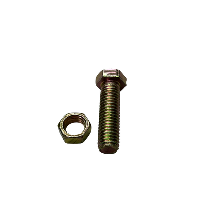 10mm x 35mm chrome gold bolt with matching nut for secure fastening applications