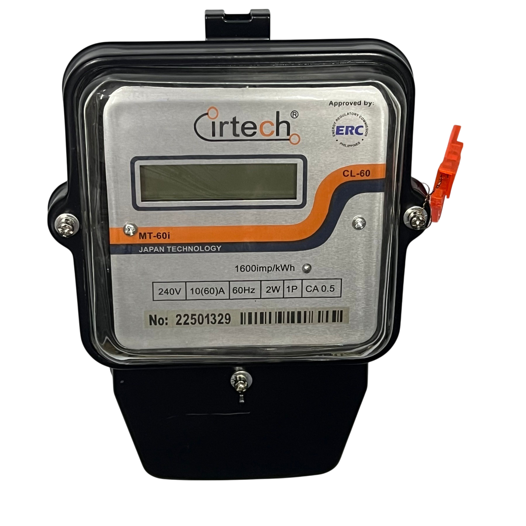 Cirtech 60A single phase KWH meter with digital display for accurate energy measurement