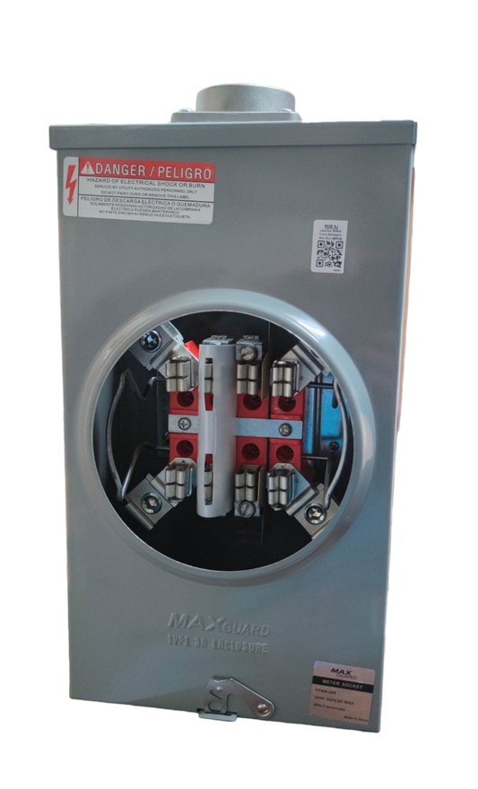 Cirtech KWH Meter Base 8 Jaws electrical component with metal housing and internal connectors
