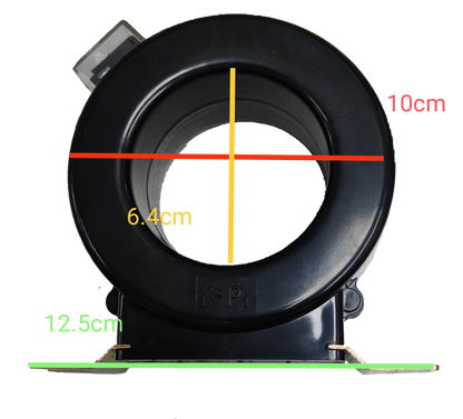 CK-61 Current Transformer 400:5 15VA black round core with labeled dimensions for electrical use