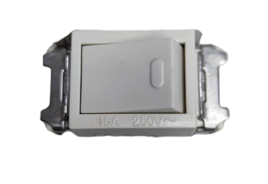 Omni 15A 250V classic wall switch in white for residential electrical installations