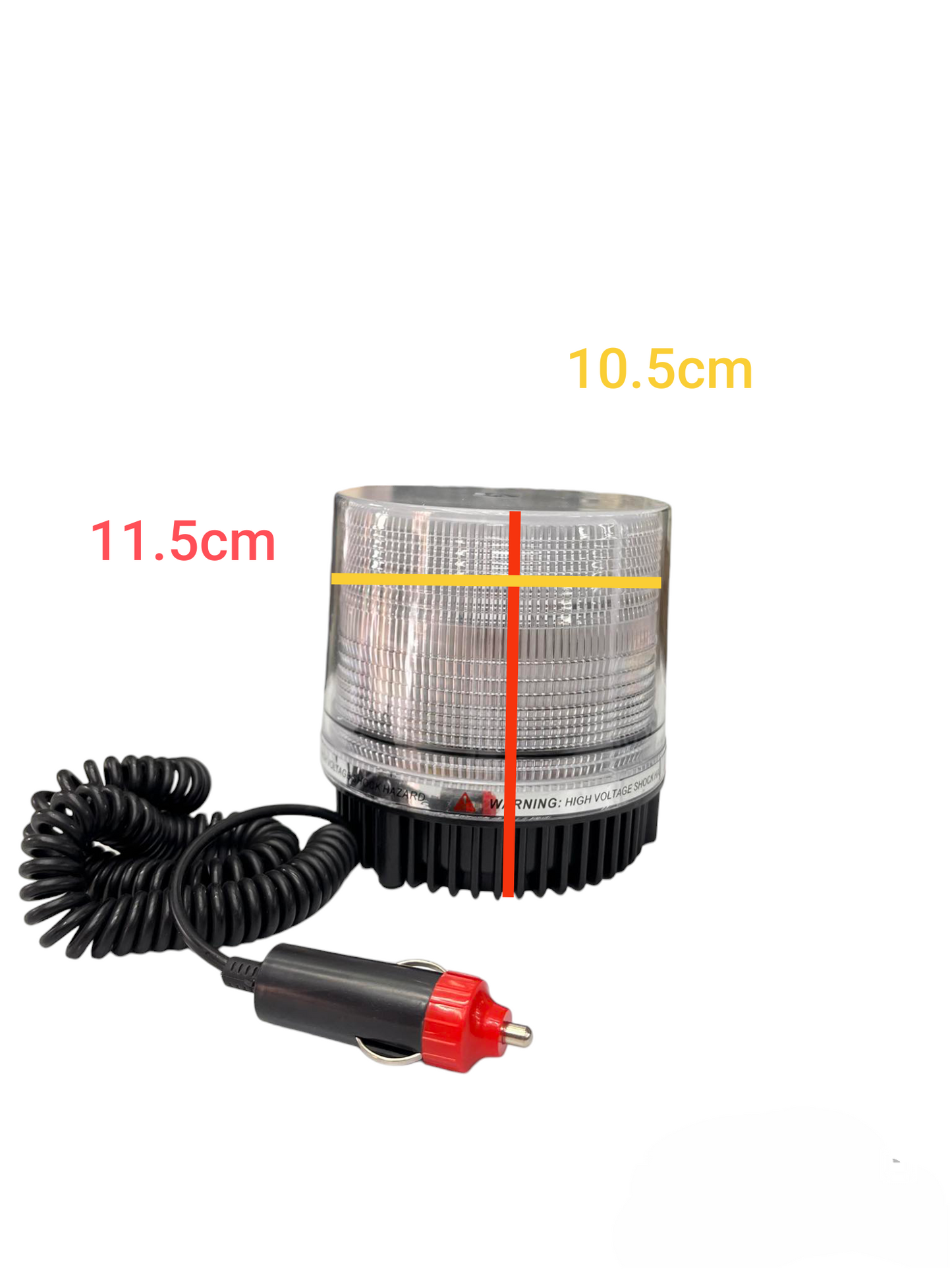Sub Zero Light Warning Light 12V or 24V with clear lens and coiled power cord for vehicle use