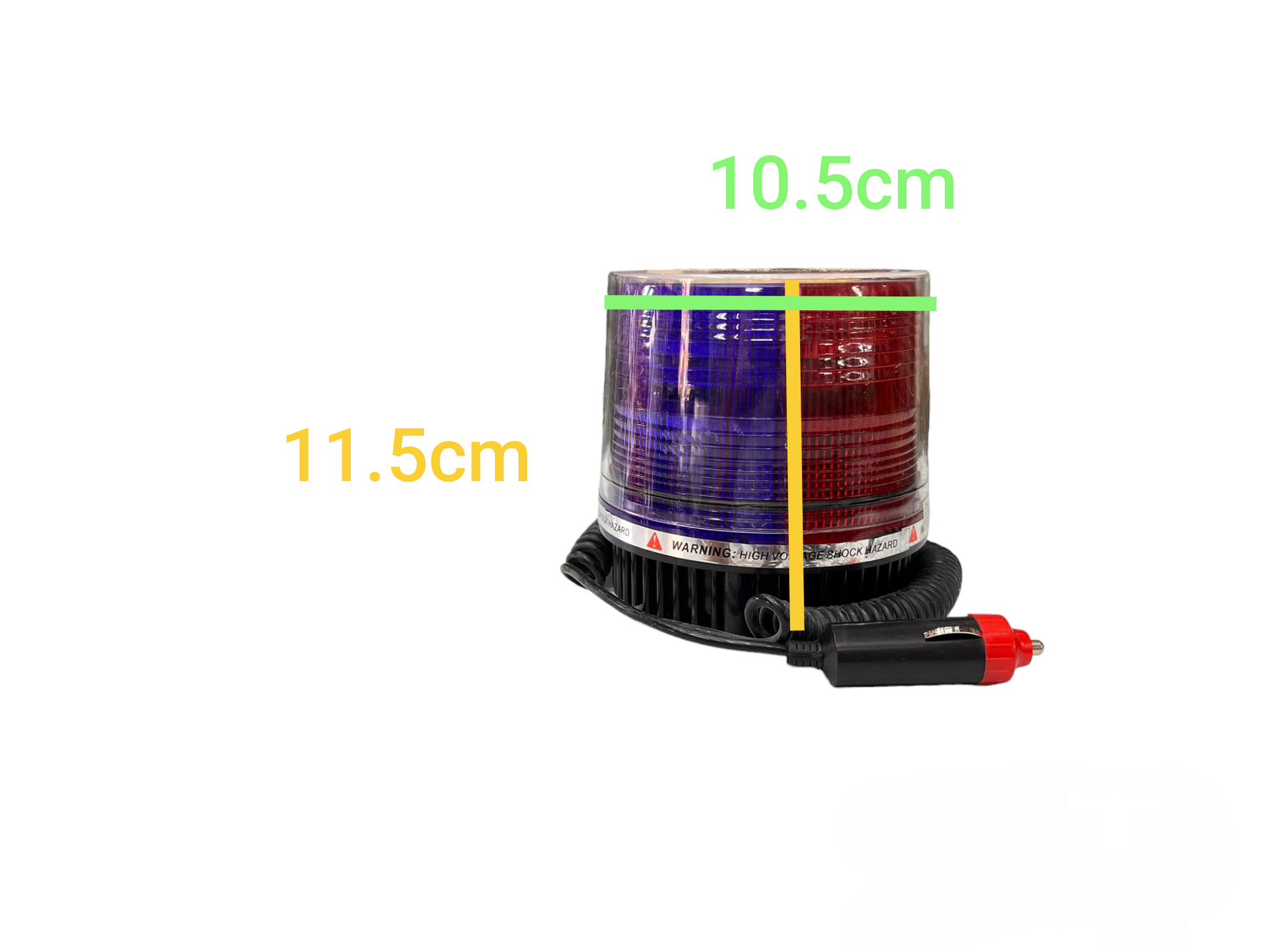 Sub Zero Light Warning Light 12V or 24V with red and blue warning lenses and 11.5 cm height
