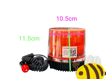 Sub Zero Light Warning Light 12V or 24V with orange strobe beacon and coiled power cord