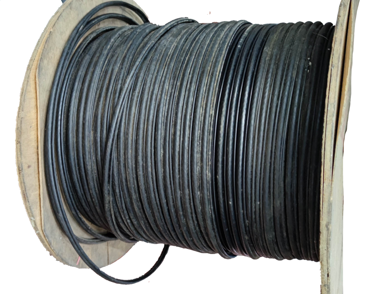 Comcom RG6 with Messenger black cable wire spool for outdoor telecommunications and cable TV use