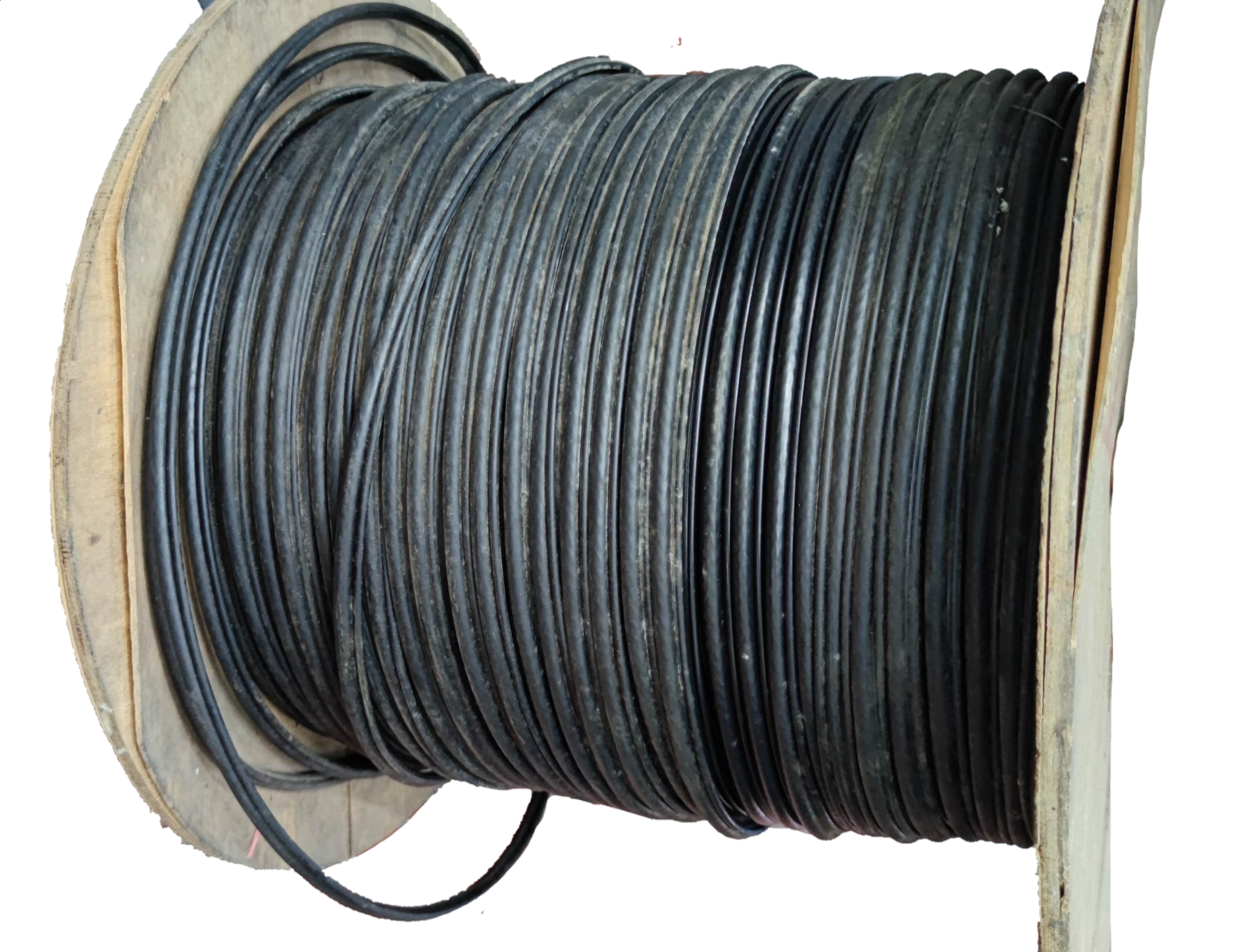 Comcom RG6 with Messenger black cable wire spool for outdoor telecommunications and cable TV use