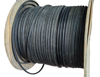 Comcom RG6 with Messenger black cable wire spool for outdoor telecommunications and cable TV use