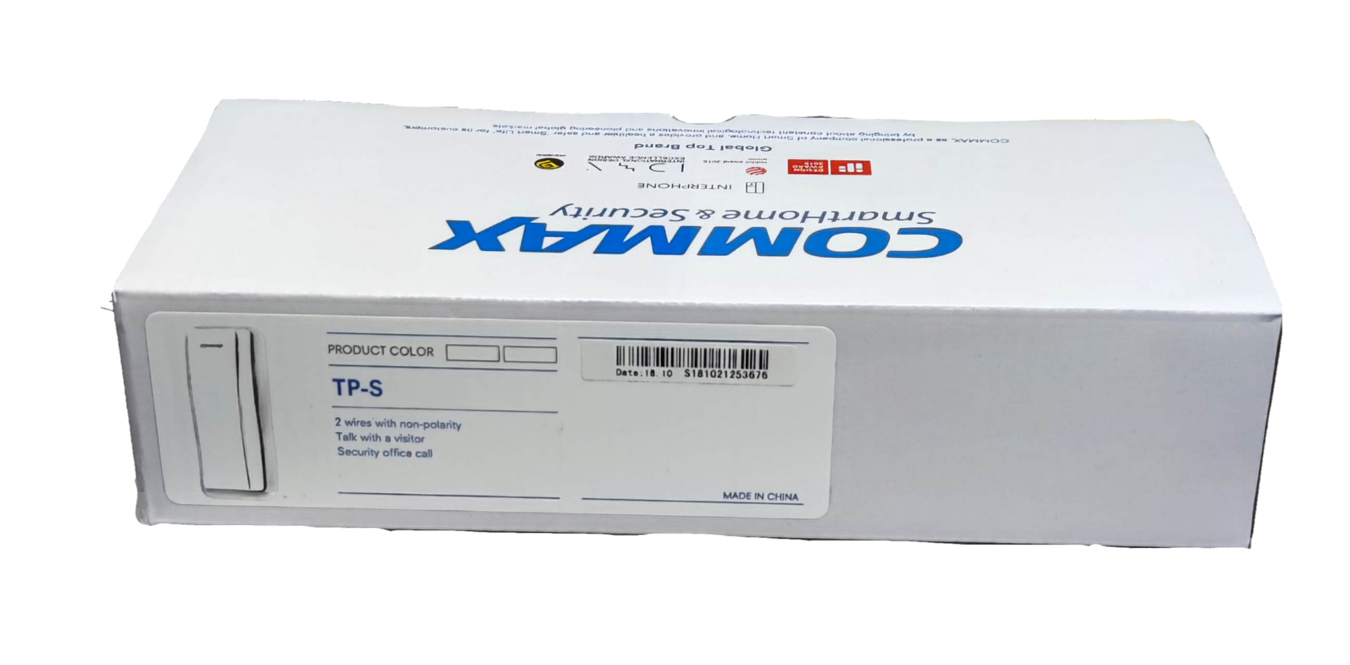 White Commax product box packaging showing Commax Intercom Slave TP-S label for CCTV and security systems