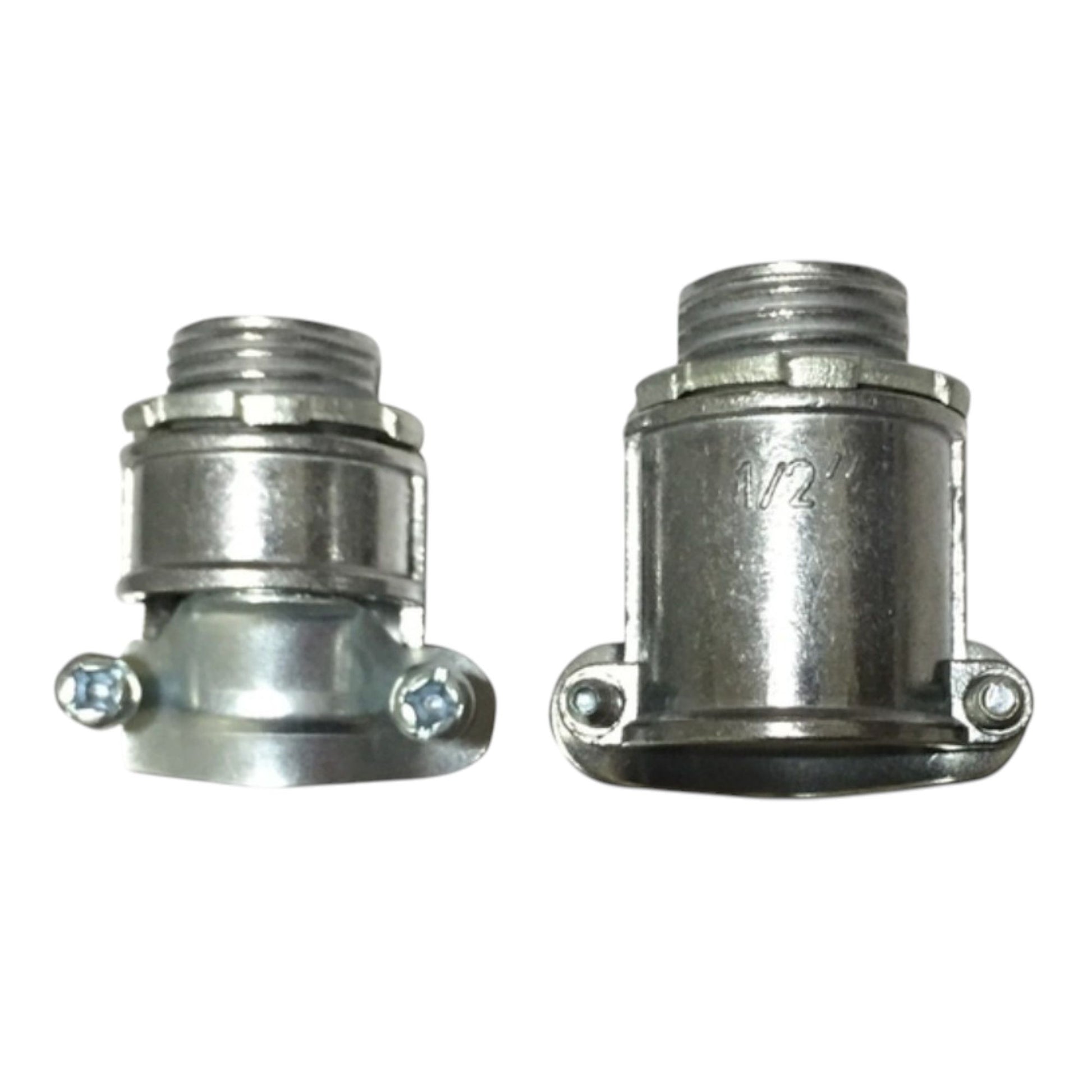 Flexible Straight Connector 38mm metal conduit connector with threaded ends and mounting lugs for pipe and hose fittings