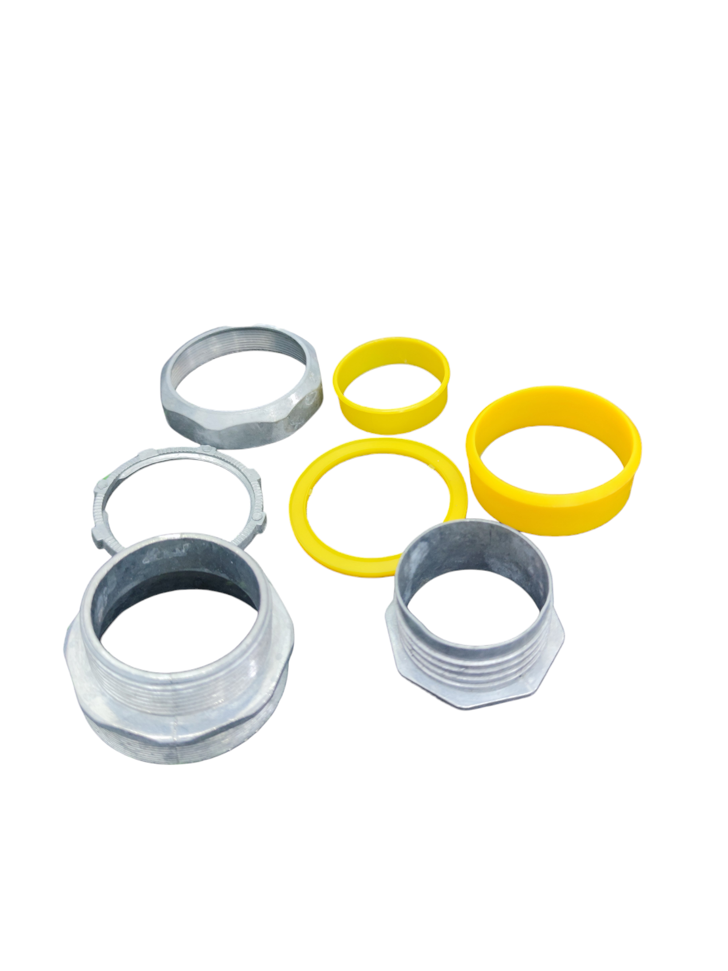 Liquid tight straight connector set with various sizes and materials for secure plumbing connections