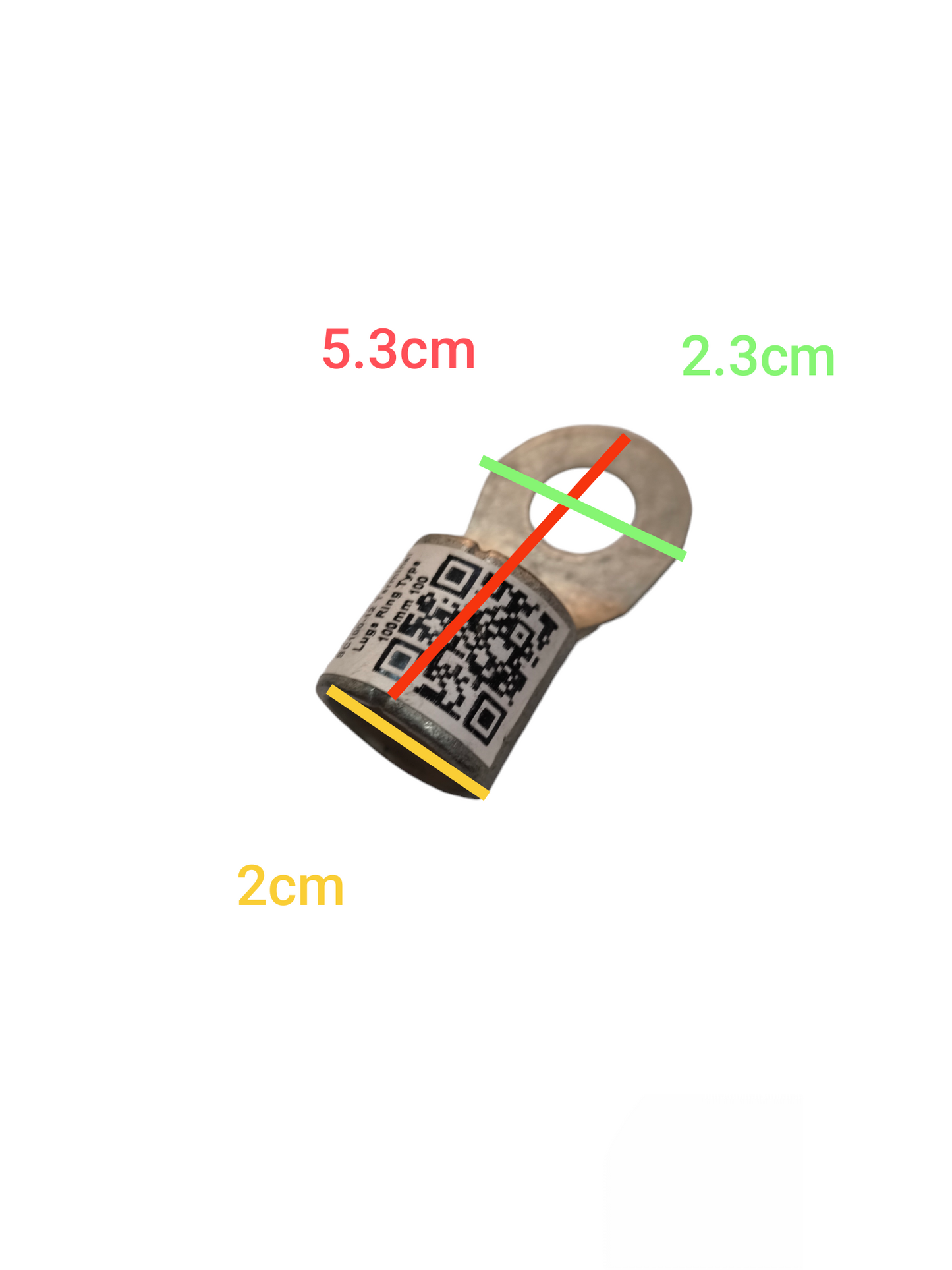 Local vendor crimp type terminal connector 100-12 with detailed measurements for electrical circuitry use